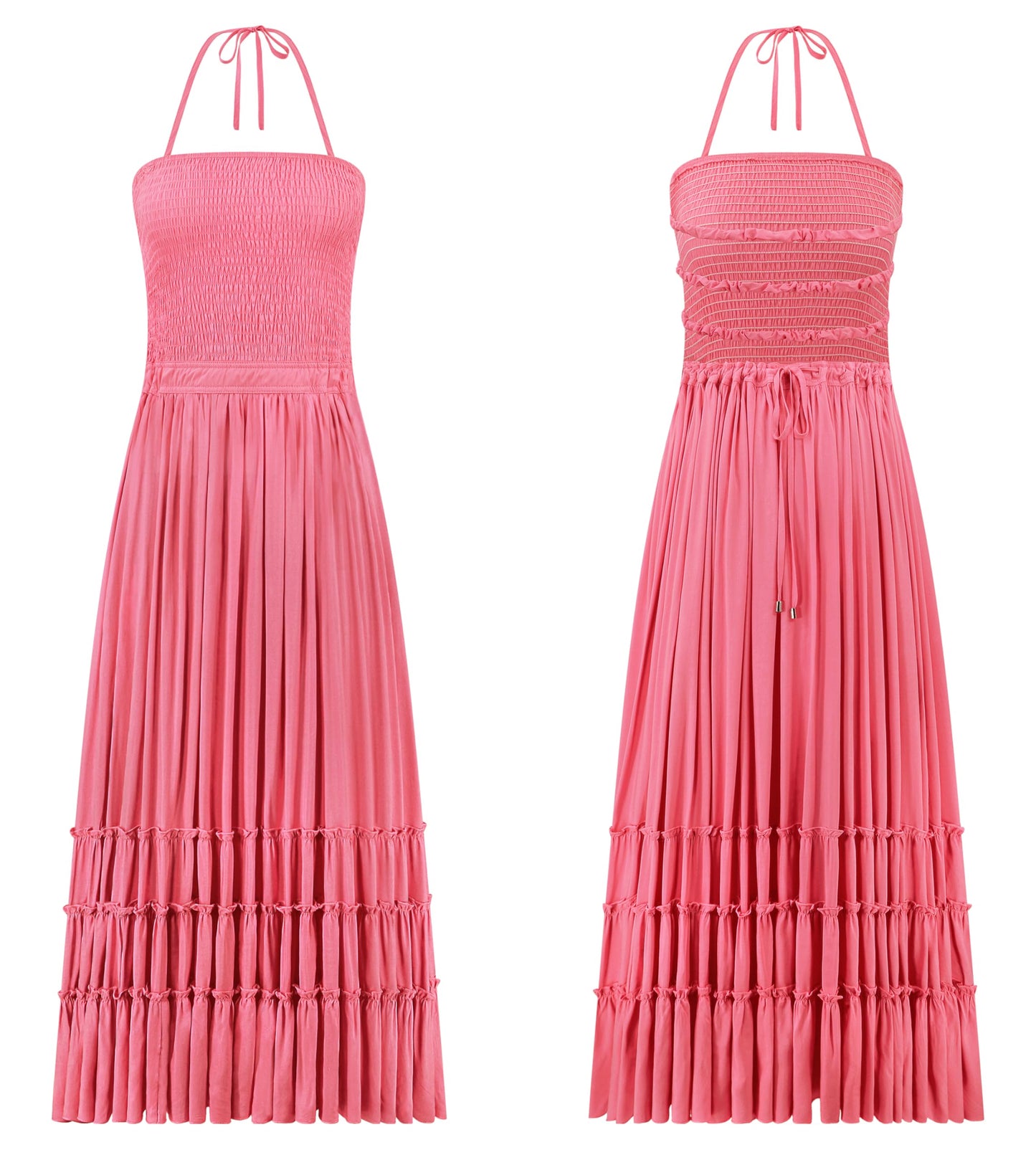 R.Vivimos Womens Summer Boho Sexy Backless Long Dresses