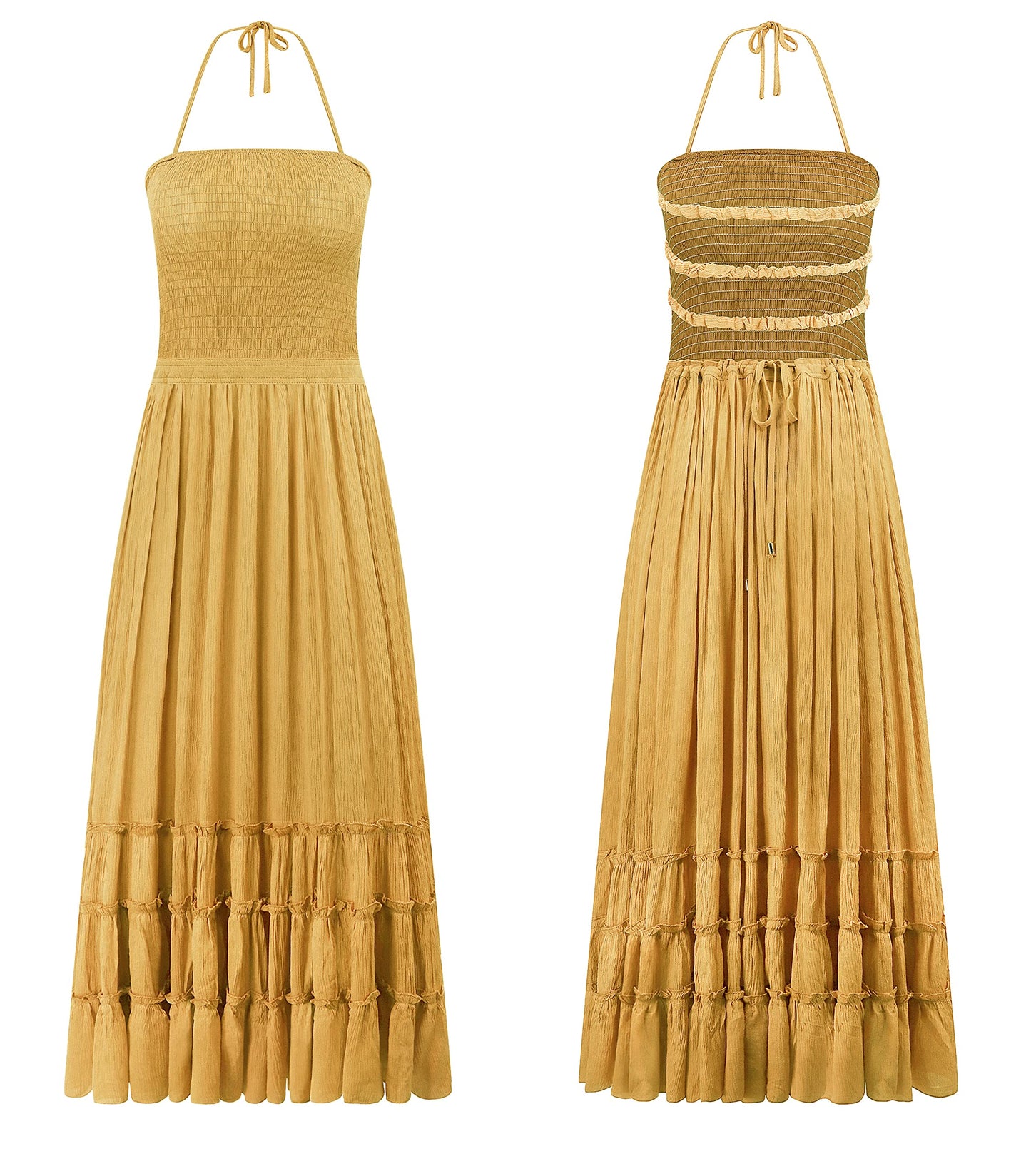 R.Vivimos Womens Summer Boho Sexy Backless Long Dresses