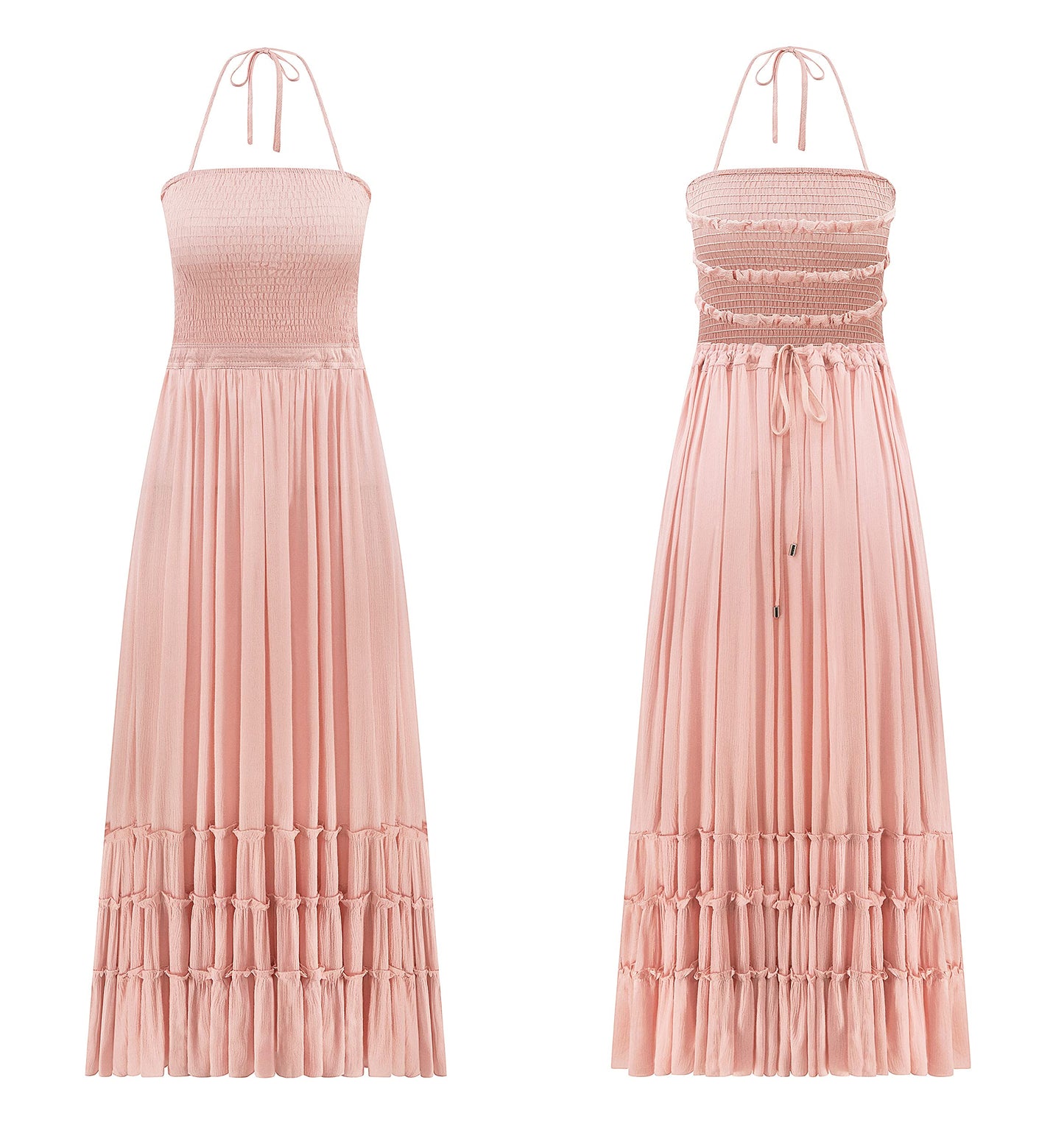 R.Vivimos Womens Summer Boho Sexy Backless Long Dresses