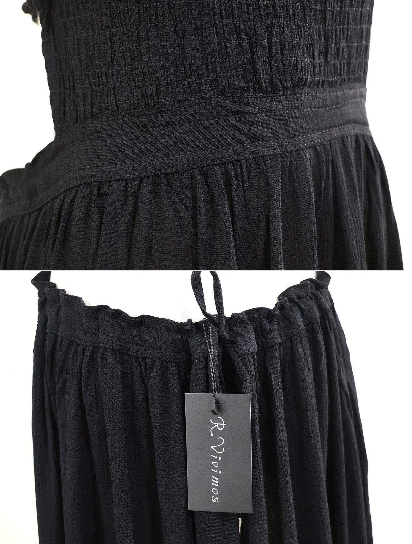 R.Vivimos Womens Summer Boho Sexy Backless Long Dresses