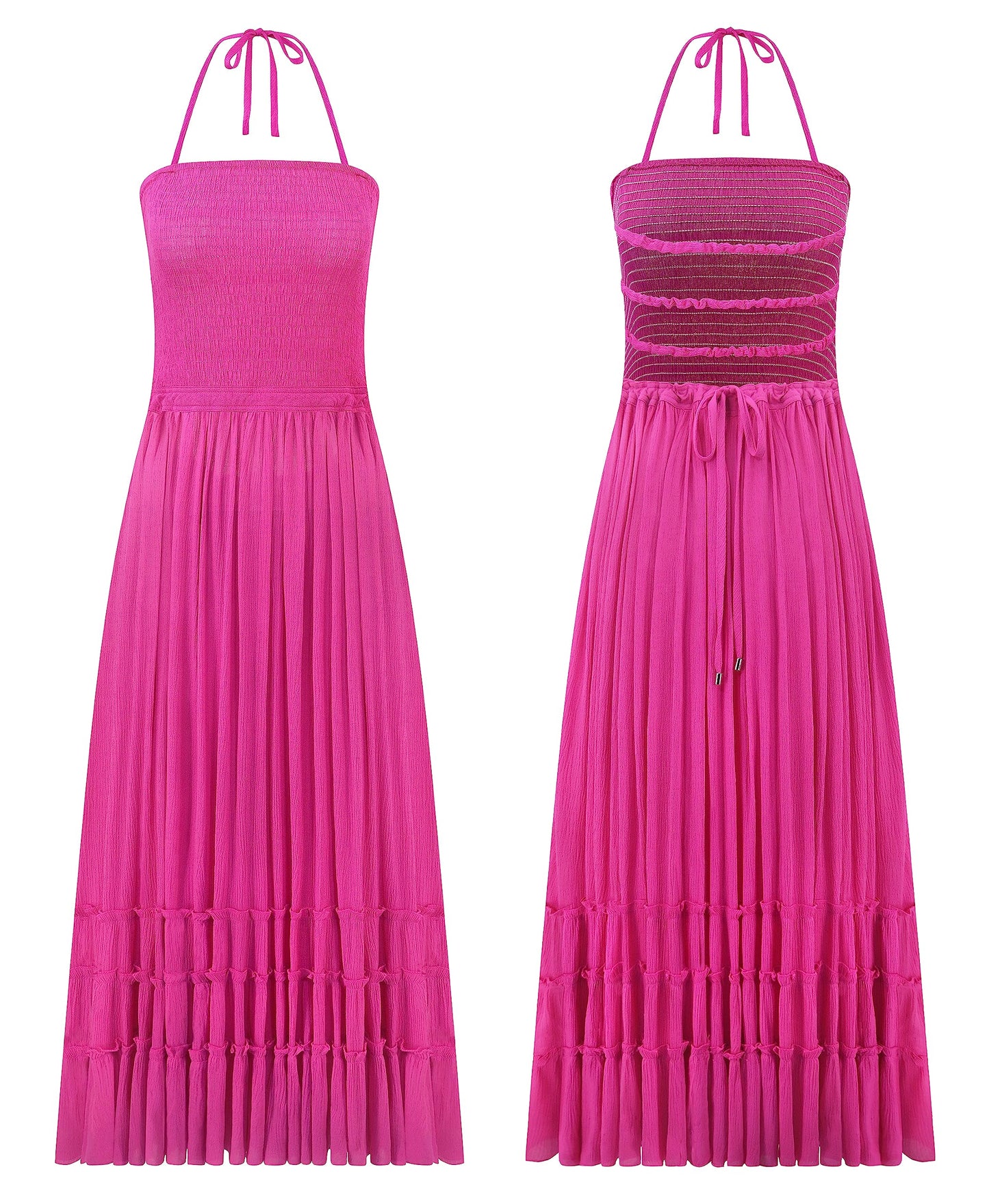 R.Vivimos Womens Summer Boho Sexy Backless Long Dresses