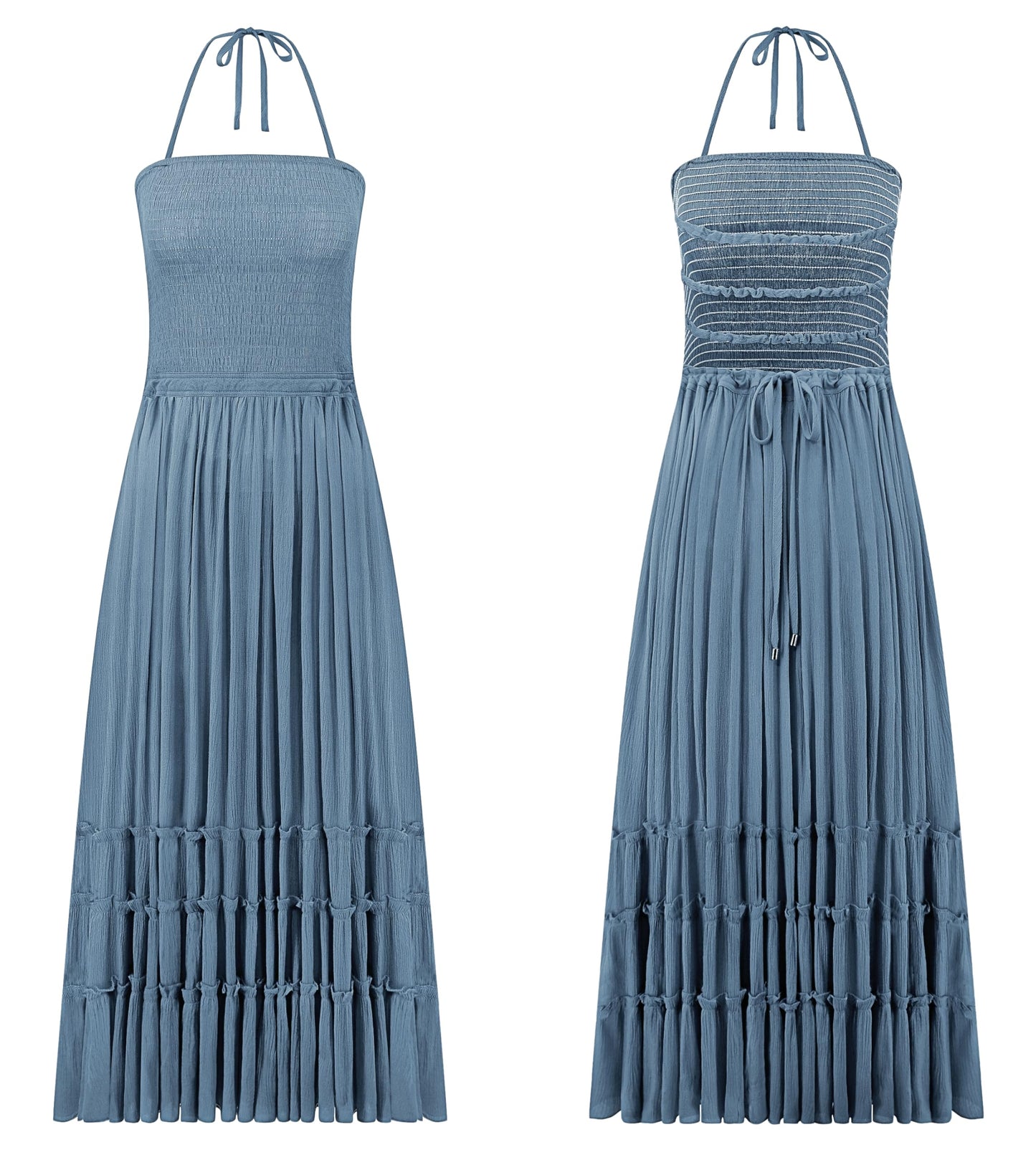 R.Vivimos Womens Summer Boho Sexy Backless Long Dresses