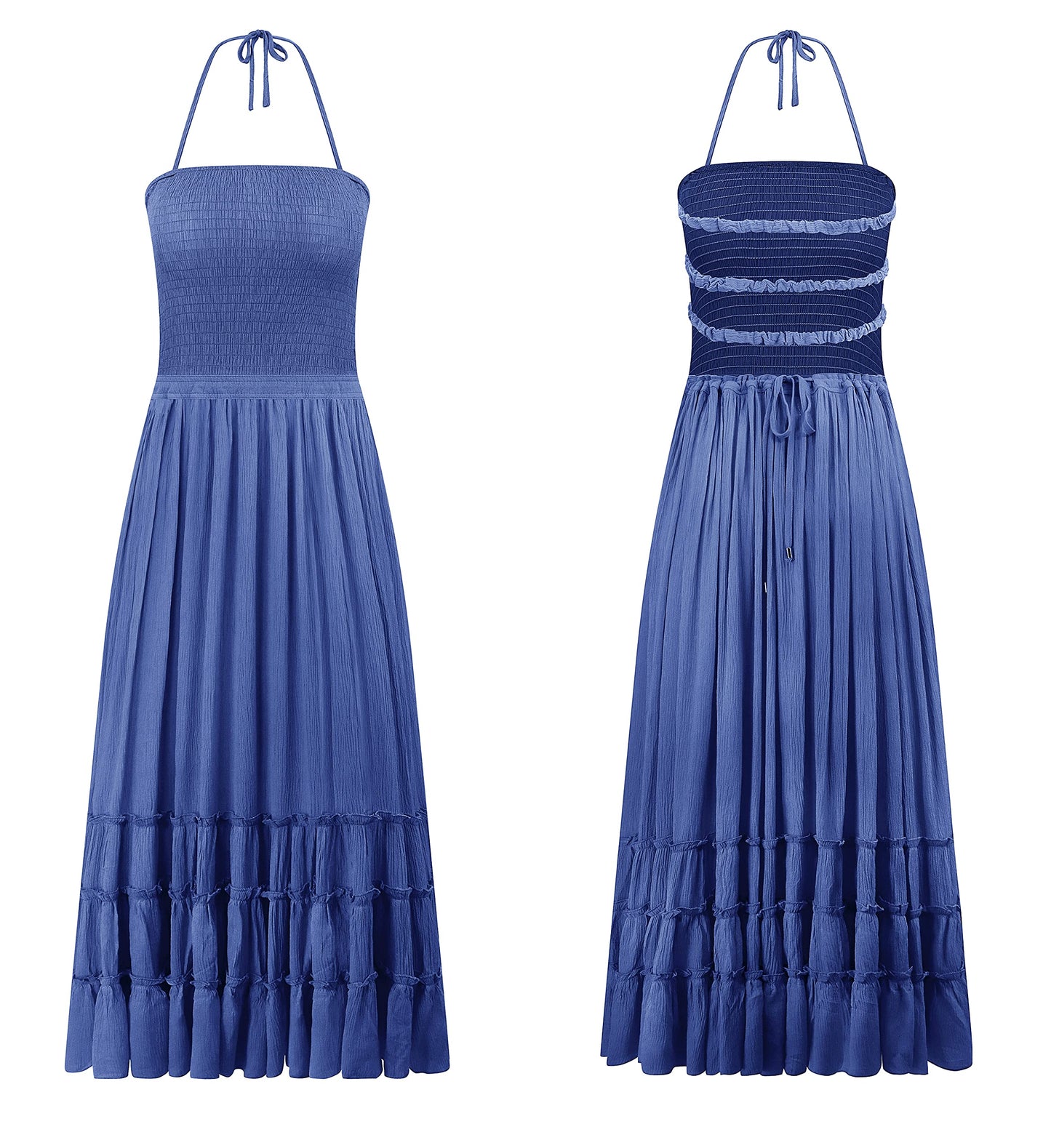 R.Vivimos Womens Summer Boho Sexy Backless Long Dresses