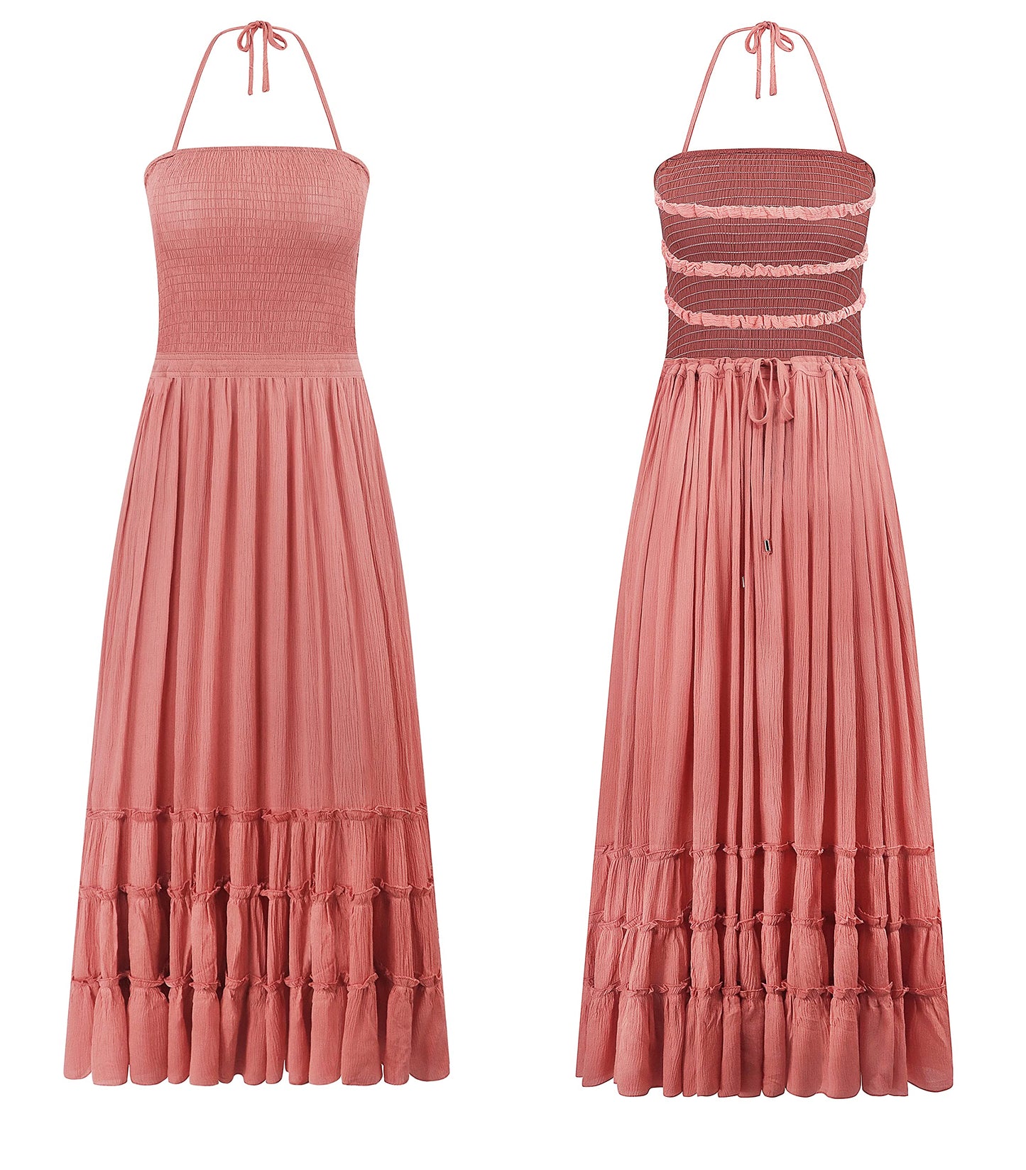 R.Vivimos Womens Summer Boho Sexy Backless Long Dresses