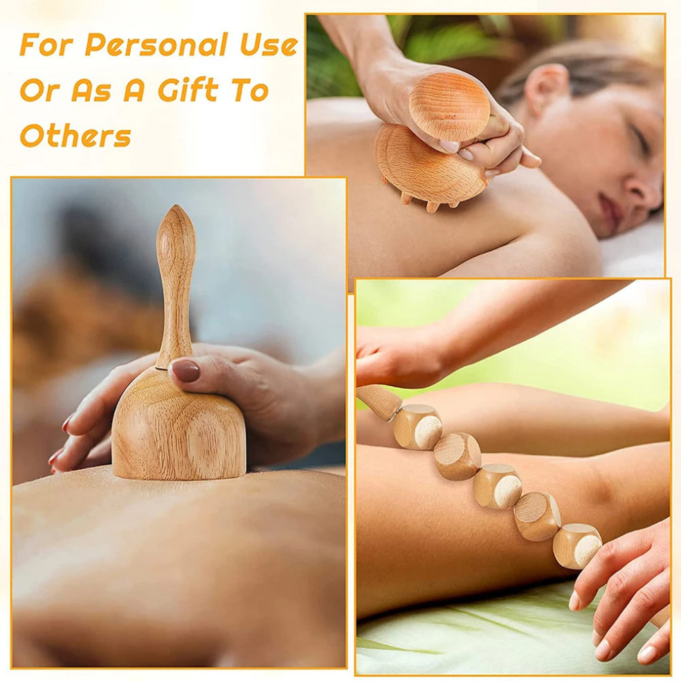 6 In 1 Wood Lymphatic Drainage Massager