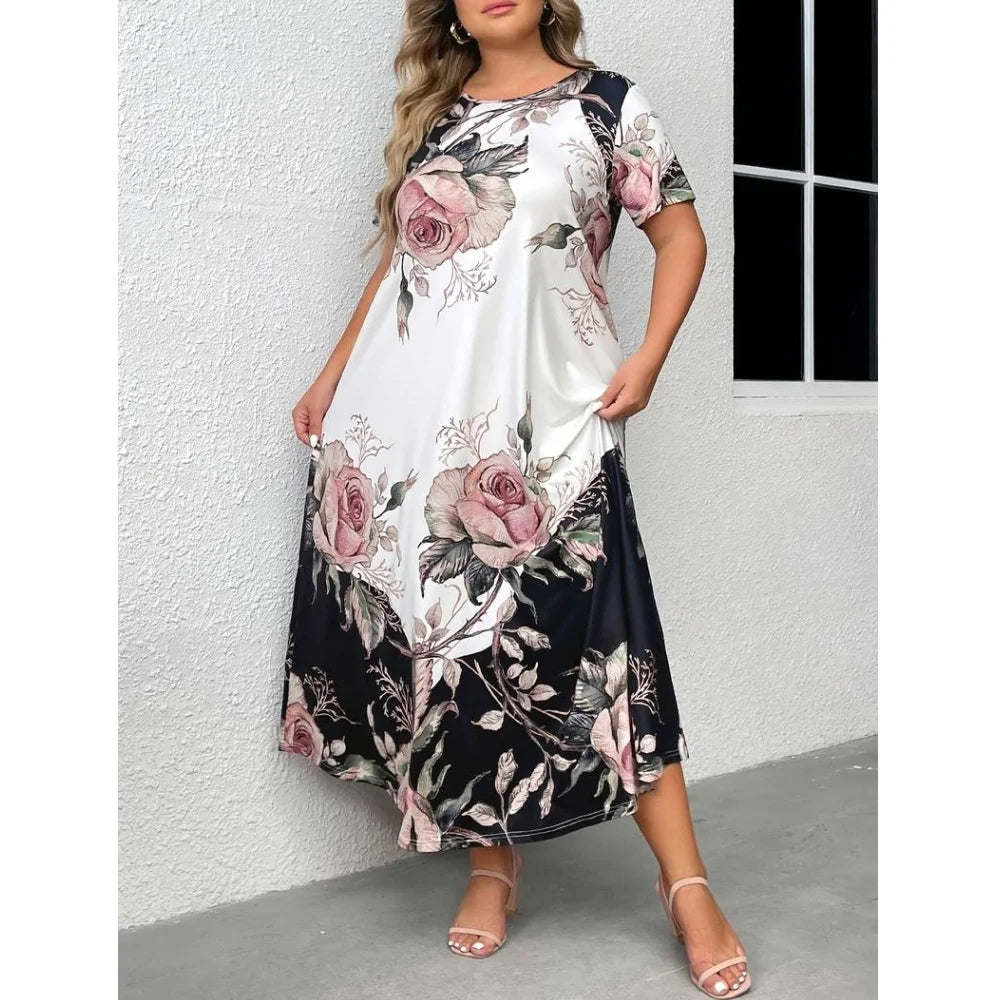 Elegant O-Neck Dress (Bohemian, Office)