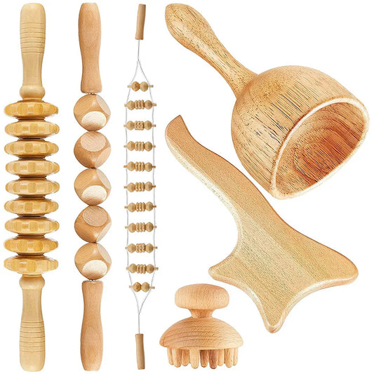 6 In 1 Wood Lymphatic Drainage Massager