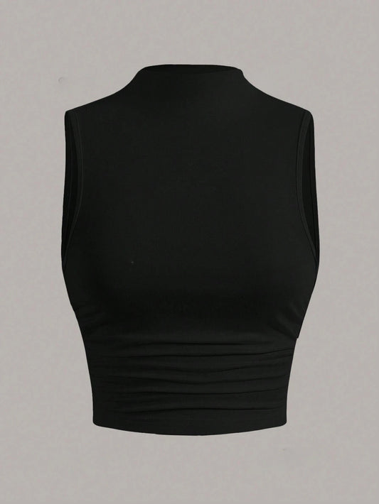 Top sin mangas casual, ajuste slim de ropa urbana (street wear)