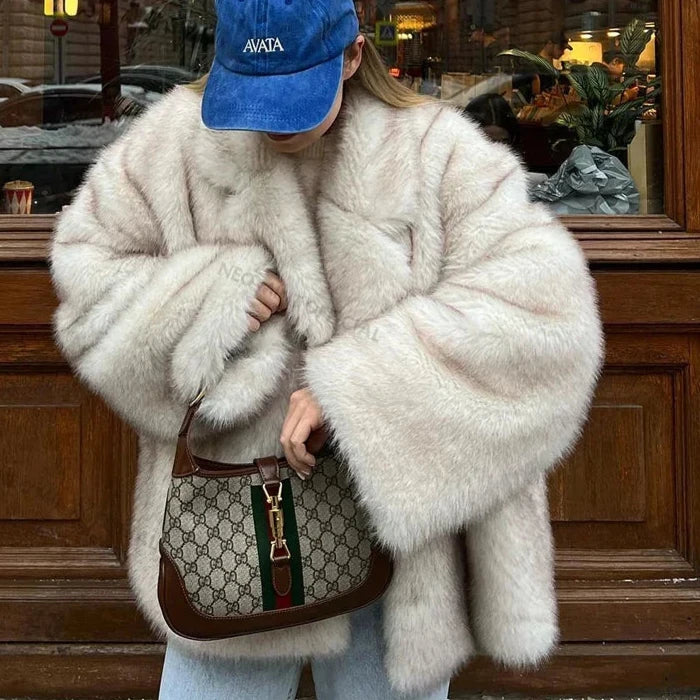 Cool Mint Fluffy Faux Chaqueta